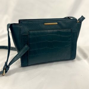 Faux Reptile and Suede Crossbody Bag